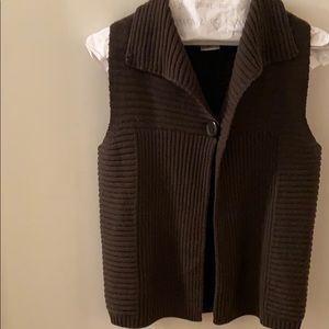 TALBOTS CLASSIC AND CHIC DARK BROWN WOOL VEST
